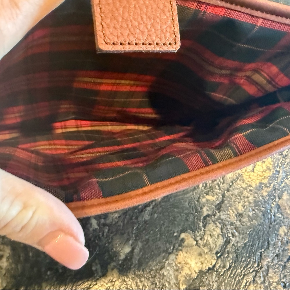 Will Leather Goods Red and Brown Plaid laptop Bag laptop case - Picture 4 of 4